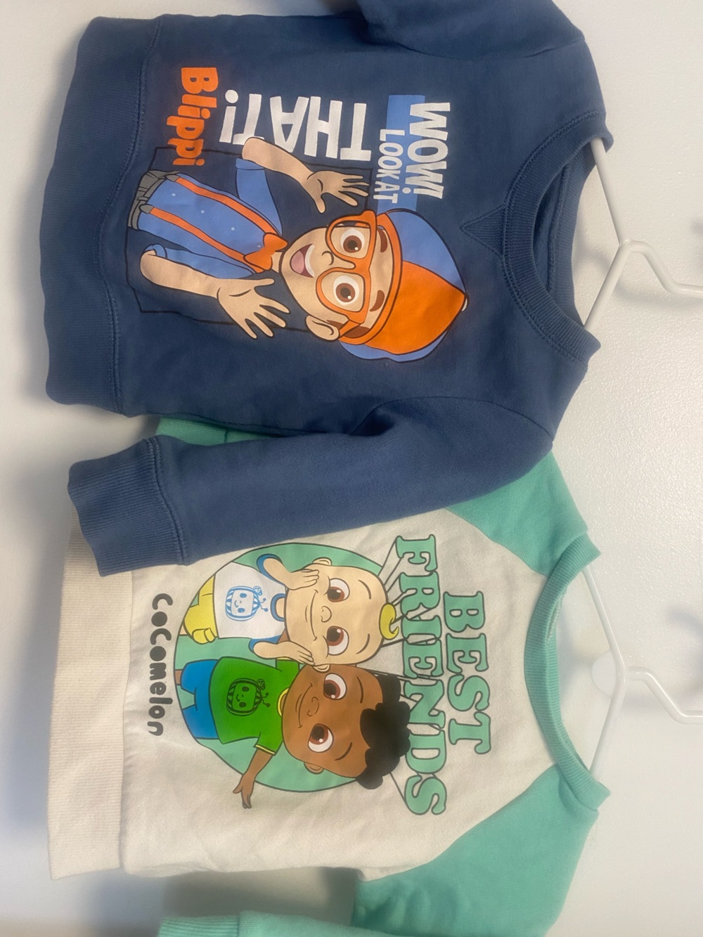 Jumping Beans x Moonbug, 2 Super Soft Sweatshirts, Blippi + Cocomelon, Size 12m